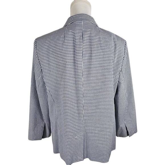 Talbots ~Woman Size 16~ White/Blue Pllaid Cotton Blend Blazer Jacket Lined NWOT. - Picture 6 of 14